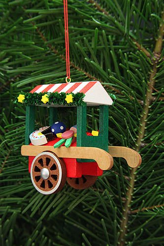 Christbaumschmuck Marktwagen mit Spielzeug - 7,1cm