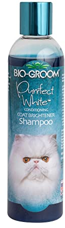 Bio-Groom - Katzenshampoo - Für weiße und helle Fellfarben - Aufheller - Gegen Trockenheit und Verfilzungen - Auf Kokosnussölbasis - 236 ml