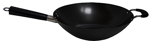 Imusa USA 14 Traditional Nonstick Coated Wok with Triangle Helper Handle