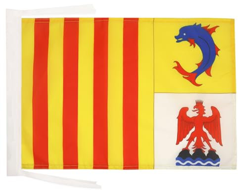 AZ FLAG - Drapeau Provence-Alpes-Côte d'Azur - 45x30 cm - Pavillon Provençal - France 100% Polyester Avec Deux Cordelettes - 20g
