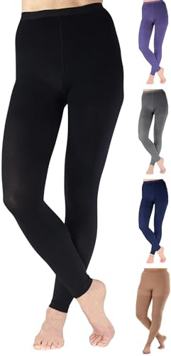 Footless Compression Tights for Women Circulation 20-30mmHg - Opaque Compression Support Leggings for Lymphedema, Arthritis, Embolism, Swelling - Black, X-Large - A717BL4
