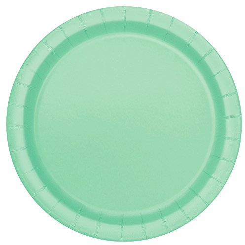Unique Party platos de papel, color verde menta, 16 unidad (paquete de 1) (99225)