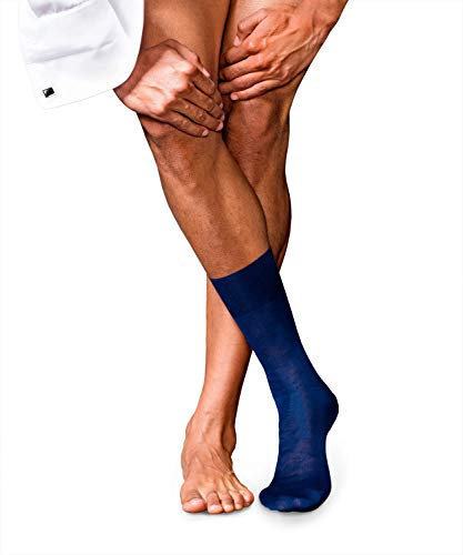 FALKE No. 9 M So cotone filo di Scozia tinta unita 1 paio, Calzini Uomo, Blu Royal Blue 6000, 41-42