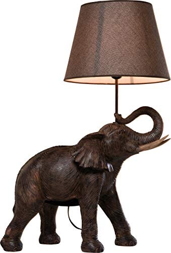 Kare Design Tischlampe Animal Elephant Safari Braun, Tischleuchte, Elefant, Tiermotiv, Dekoleuchte, Schreibtischlampe Kinder, Nachttischlampe, Leuchtmittel nicht inklusive 74x52x33 cm (H/B/T)