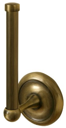 Bisk 00404 Deco Toilettenpapierhalter in Messing-Antik-Optik, 7,5 x 8 x 17,5 cm