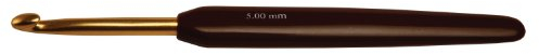KnitPro Crochet Hook Aluminium: 15cm x 7.00mm, Gold & Schwarz, 15cm x 7mm