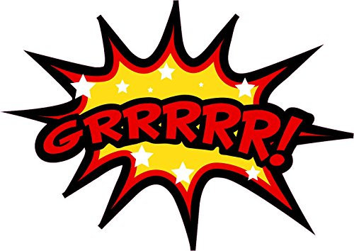 NetSpares 1 x Aufkleber Grrrrr! Sauer Comic Schrift Bang Boom Decal Sticker Tuning Fun Gag