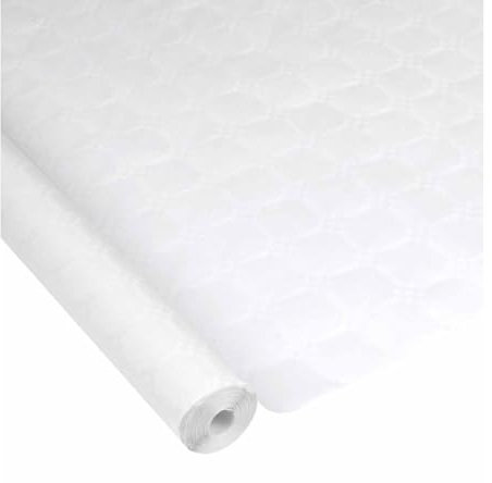 Homéa, Nappe en Papier Damassé 1,18 x 50M Blanc, 118 x 5000
