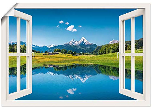 ARTLAND Wanddeko Poster & Kunstdrucke Wandposter Landschaften Fensterblick T4RC