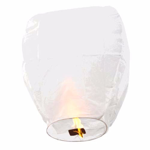 Linterna de papel Aohang, luz que vuela por el cielo para pedir un deseo, para camping, paquete de 2 (color blanco)