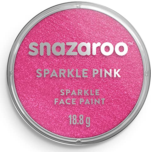 Snazaroo 1118581 Schminkfarbe - Schimmernd Rosa, 18ml Topf - hautfreundliche Gesichtschminke auf Wasserbasis, wasservermalbar, parabenfrei, Face & Bodypaint Farbe für Kinder & Erwachsene