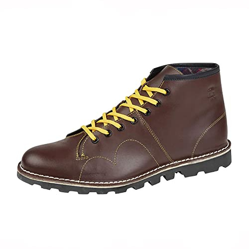 Grafters Mens Original Coated Leather Retro Monkey Boots (12 UK) (Wine)