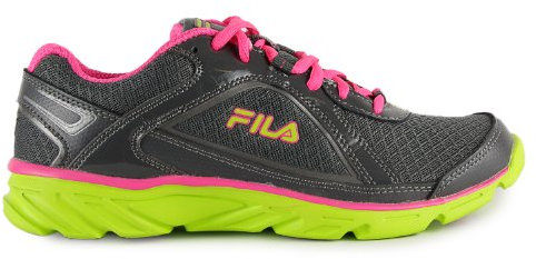 Fila Prompt Running Shoe - Grey/Green/Neon Pink (Womens) - 6