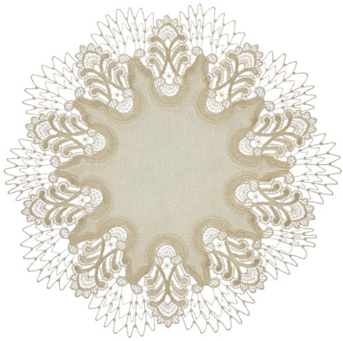 Plauener Spitze 4048M02_11_36 Tischdecke Oslo, Größe 36 cm, rund
