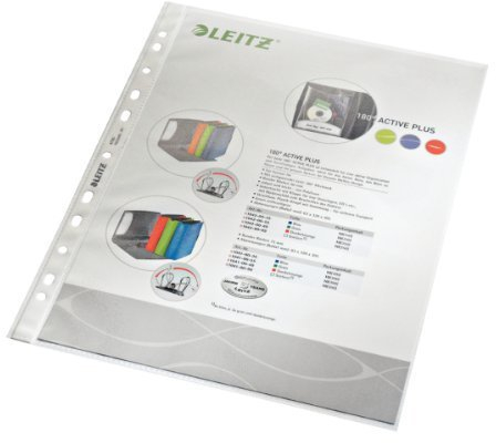 Leitz 4790-00-00 Prospekthüllen A4, genarbt A4/90µ geprägt oben offen PP Inhalt 6x 100 Maxi Profi Spapack