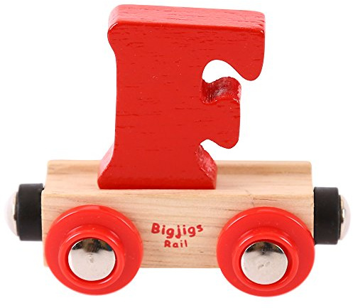Bigjigs Rail Rail Name Letter F (Red) - Other Major Wooden Rail Brands are Compatible