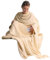 CelinaTex TV-Decke mit Ärmeln und Fußtasche Flauschige Kuscheldecke 150 x 180 cm beige Mikrofaser Fleece Soft Oeko-TEX