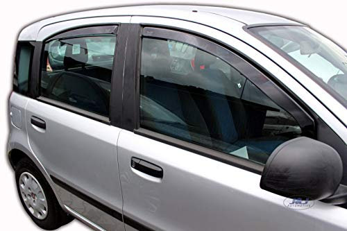J&J AUTOMOTIVE | Heko Deflecteurs d'air Déflecteurs de Vent Compatible avec Panda 2003-2012, Ensemble 4 pi?Ces, Aérodynamique, Montage Facile