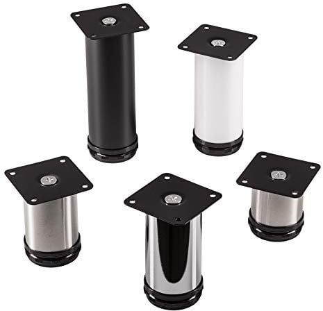 SET de 4 x SO-TECH® Pied de Meuble JIMMY Chrome Ø 50 mm/Hauteur: 100 mm Pied pour Lit