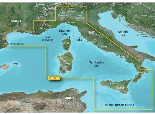 Garmin BlueChart VEU012R, Seeregion Westküste Italien