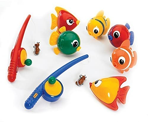 Tolo - Magnetisches Angel Set / 6 Fische und 2 Angelruten mit magnetischen Würmern als Köder / für Kinder ab 18 Monaten