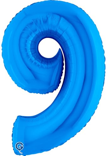 Grabo XXL Riesen Zahlen Folienballon 102 cm (40) – Perfekte Deko für Geburtstage, Jubiläen & Feiern – Happy Birthday Party-Highlight - für Helium und Luft! Wiederverwendbar! (Blau, 9)
