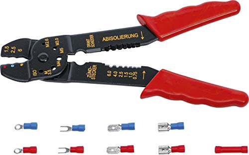BGS Diy 1423 | Crimpadoras con surtido de terminales de cable | 200 mm | 61 piezas