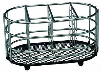 Apollo Dipped in Black Cutlery Caddy, Chrome