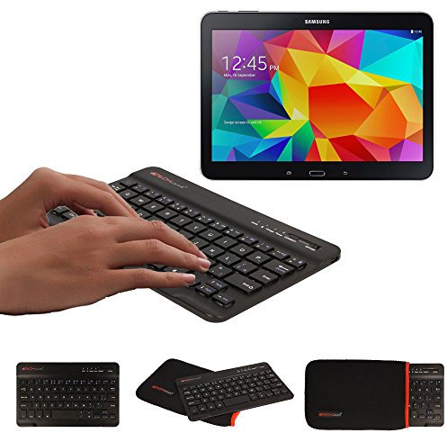 TECHGEAR [Active Strike (S) Slim Line Bluetooth Wireless UK Qwerty Keyboard With Carry Case Works for Samsung Galaxy Tab A8 10.5, Tab A7 10.4 SM-X200 SM-X205, Tab A 10.1 SM-T510 T580 Tablets