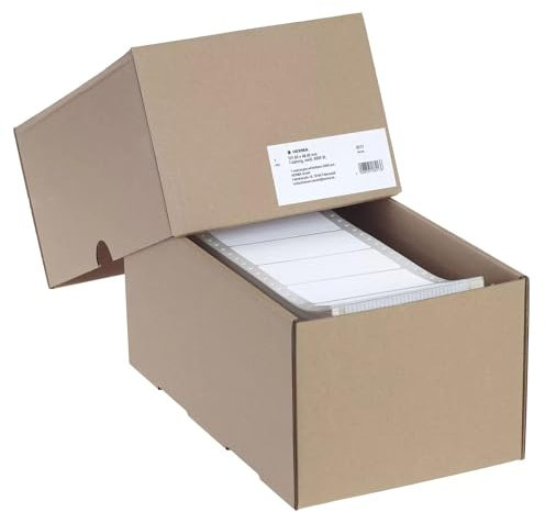 HERMA 8213 Computeretiketten endlos, 101,6 x 48,4 mm, 1-bahnig, 6000 Stück, selbstklebend, Endlosetiketten Aufkleber mit Führungslochrand, matt, blanko Papier Computer Etiketten, weiß