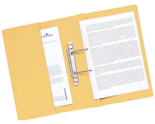 Q-Connect Transfer Pocket File 38mm Capacity Foolscap Yellow (Pack of 25)