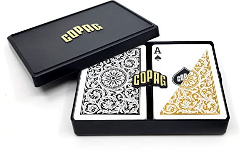 Copag Bridge Size Regular Index 1546 Playing Cards (Black Gold Setup)