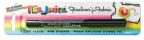 Jacquard Tee-Juice Fabric Marker Pen, Fine Tip for T-Shirts and Textiles, Permanent Black Ink for Drawing on Clothes, Craft Supplies for DIY Fashion Art Projects