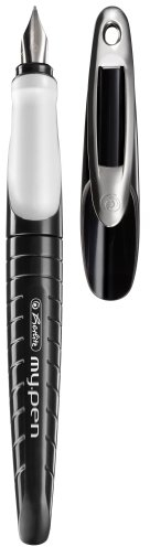 herlitz Füllhalter my.pen für Linkshänder, Federbreite: M, schwarz/weiss