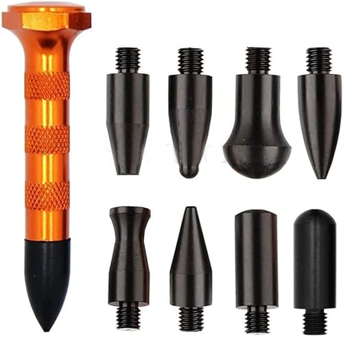 HIYI 9-teiliges Dellenhammer Set – Karosserie Ausbeulwerkzeug mit Wechselköpfen, Schlagwerkzeug für Auto Dellenreparatur, Beulenentfernung bei Hagelschäden & Parkdellen
