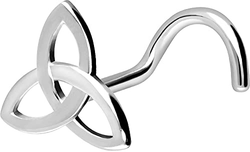 PIERCINGLINE 750er GOLD Nasenpiercing Spirale 18 KARAT TRISKELE Piercing Nase Stecker Weißgold