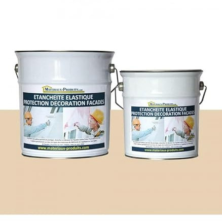 MATPRO - Peinture Étanche & Élastique pour Protection de Façade - pour Mortiers, Briques, Crépis, Fissurés ou Non, Avec ou Sans Relief - Beige - 6Kg