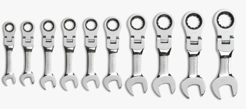 GEARWRENCH 10 Pc 72T Stubby Flex Ratcheting Combination mm Wrench Set| 9550