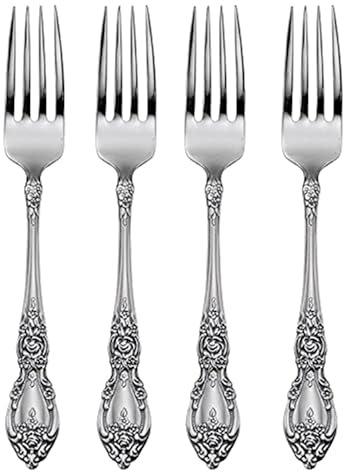 Oneida 2285004A Wordsworth Everyday Flatware Dinner Forks, Set of 4 18/0 Stainless Steel, Silverware Set
