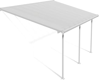 Canopia by Palram Terrassenüberdachung Alu Feria 3x5.46 Polycarbonat Hohlkammerplatten Pergola 546 x 300 cm Weiss zur Überdachung ihrer Terrasse