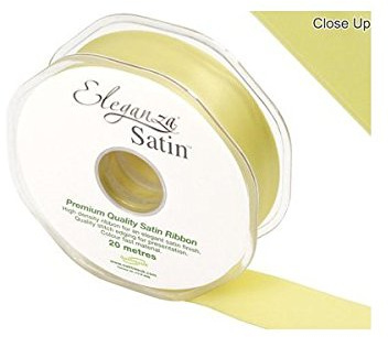 ELEGANZA Double Faced Satin 25mm x 20m Pale Yellow No.10, 25 mm x 20 m