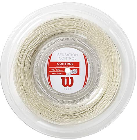 Wilson WRZ911200 Corda da Tennis Sensation Control, Bobina 200 m, Unisex, Natural, 1.30 mm