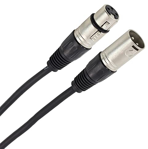 Plugger, câble microphone XLR femelle/XLR mâle. Connecteurs 3 broches. Enceinte, microphone, carte son, contrôleur DJ, table de mixage et autres. Longueur 60 cm. Qualité Professionnelle Noir