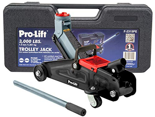Pro-Lift F-2315PE - Gato hidráulico para Carro con Caja Moldeada por soplado, Capacidad de 3000 Libras, 12 Pulgadas