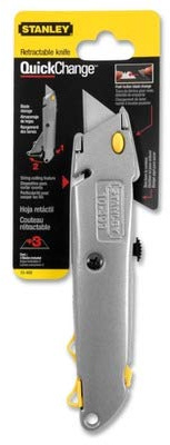Stanley Bostitch Products - Quick-Change Utility Knife, 6, Black - Sold as 1 EA - Front-loading 6 utility knife offers a retractable blade, automatic blade storage magazine and built-in twine cutter. Utility knife comes with three heavy-duty blades.