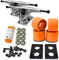 Yocaher Longboard Skateboard Trucks Combo Set 71mm Wheels + 7/180mm Heavy Duty Aluminum Polished Trucks, Bearing, Riser Pad, and Longboard Hardware Package (Solid Orange Wheel & Polished Trucks)