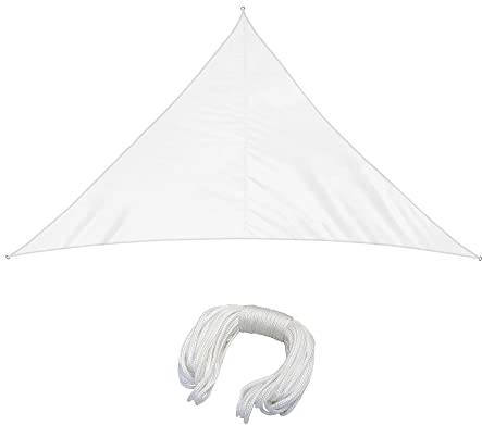 jarolift Sonnensegel Dreieck Gleichschenklig, Wasserabweisend, Sonnenschutz Sichtschutz für Terrasse Garten Balkon, Polyestergewebe 300 x 300 x 300 cm, Cremeweiß