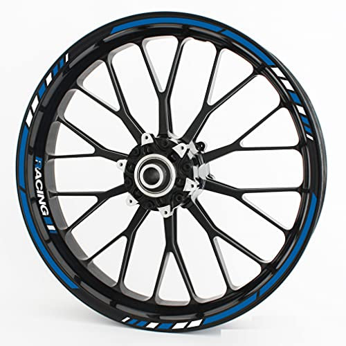 Felgenrandaufkleber RS - Komplettset für 15 16 17 18 19 - Farbe & Design wählbar - Blau, Design 3