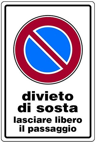 Panneau en aluminium blanc 30 x 20 cm Interdiction de repos laisser libre le passage