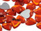 Allstarco Acryl-Strasssteine in Herzform, 15 mm, flache Rückseite, Kunststoff, 40 Stück (Orange Hyazinth)
